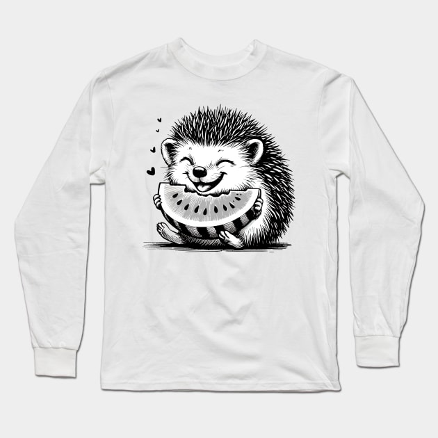 Blissful Hedgehog Delight Long Sleeve T-Shirt by T-Shirt Paradise